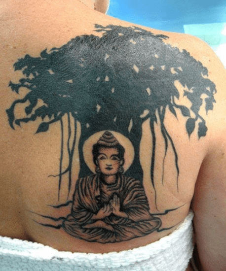 Buddha under a tree Tattoo