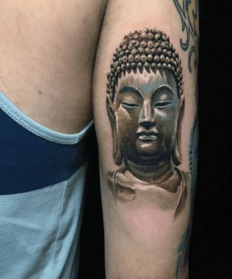 MEDITATING BUDDHA FACE tattoo