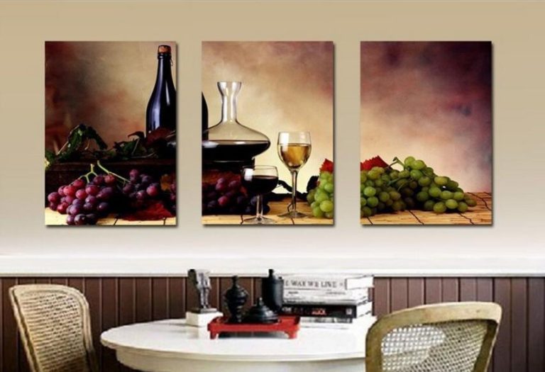 Big Size Modern Dining Room Wall Decor Wine Fruit Kitchen Wall Art Picture Printed Still Life 768x525 